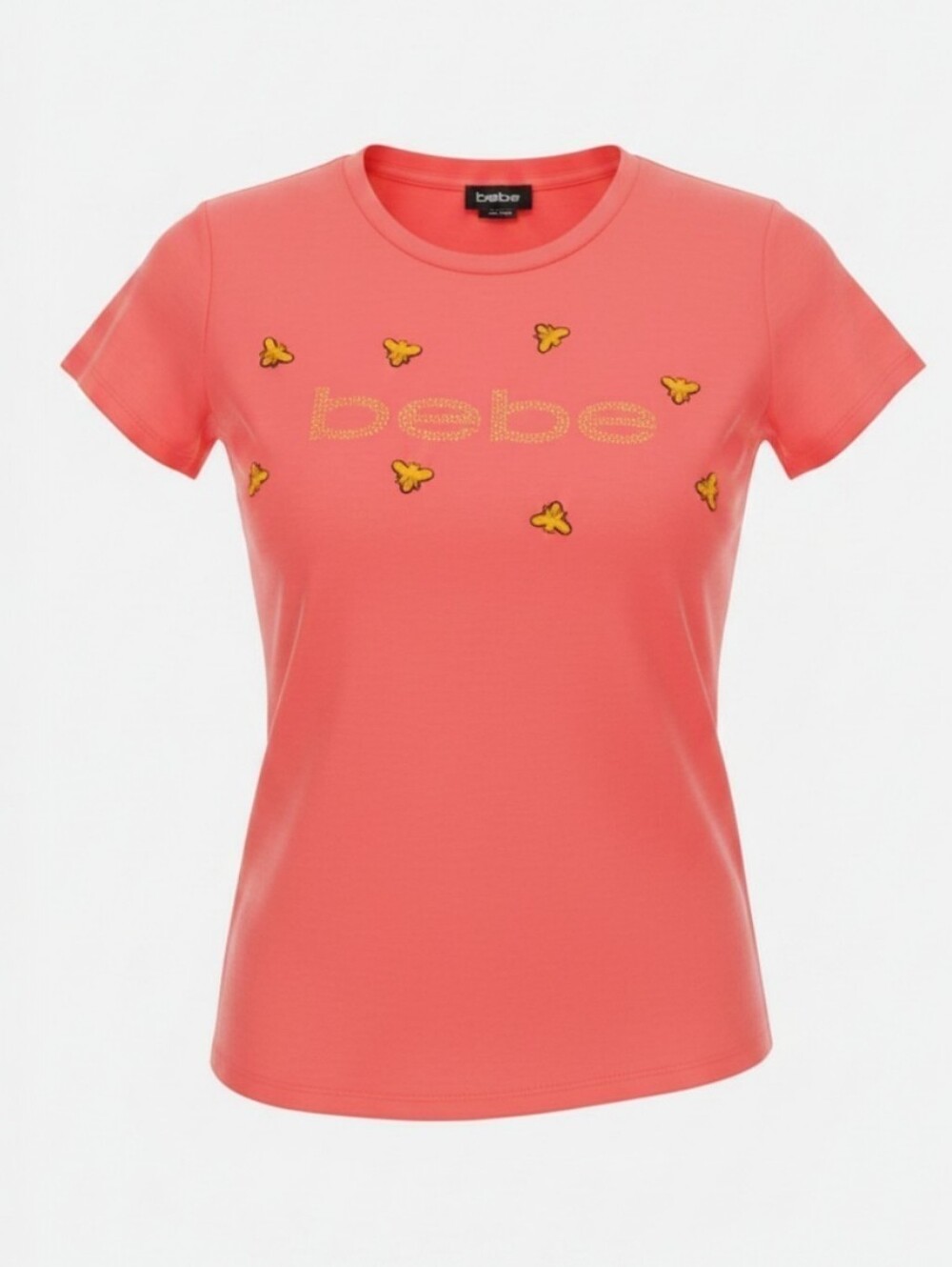 Bebe Gold Studed Logo Bees Size Small NWT
